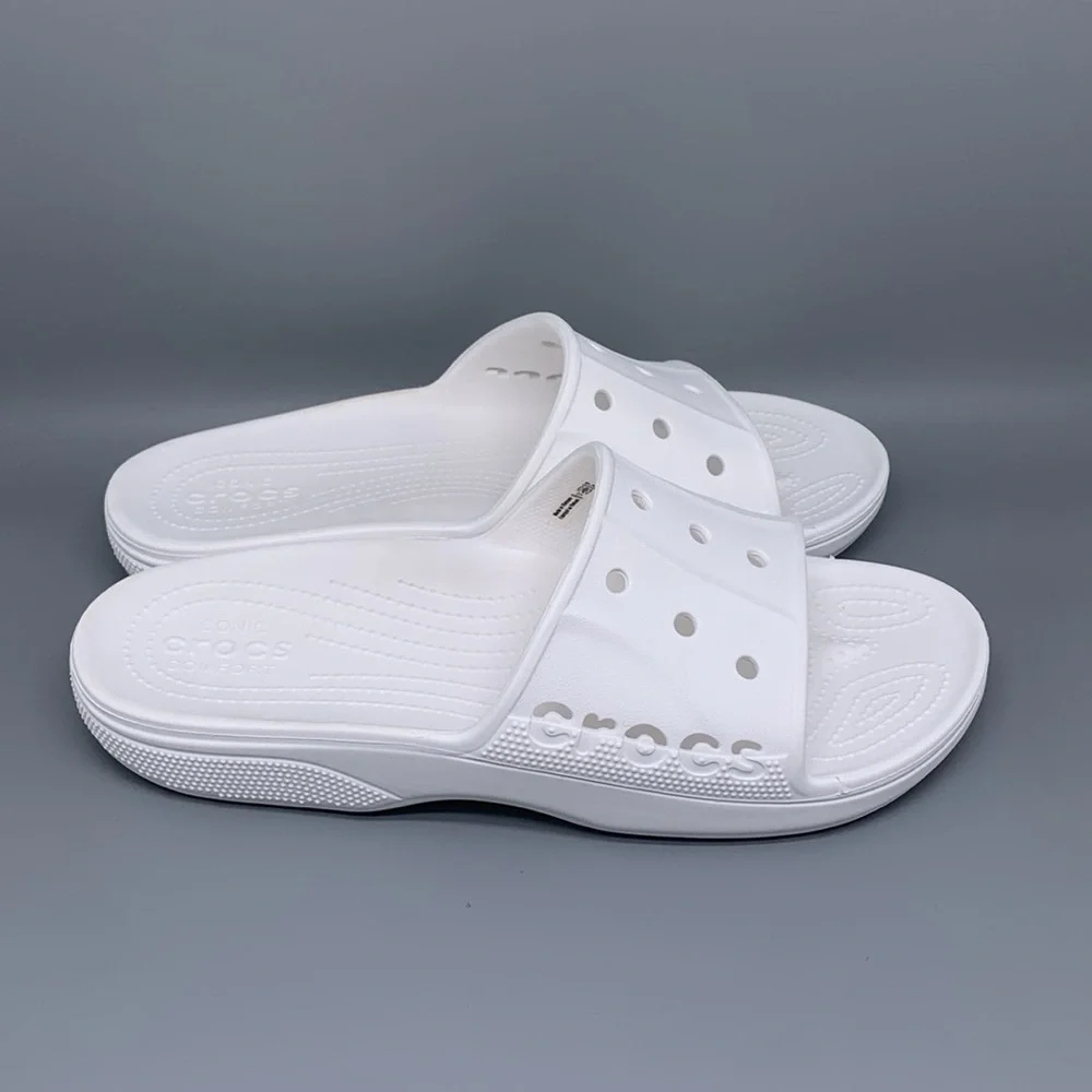 Crocs Classic White Slide‎ Sandals Men’s Sz 12 NWT